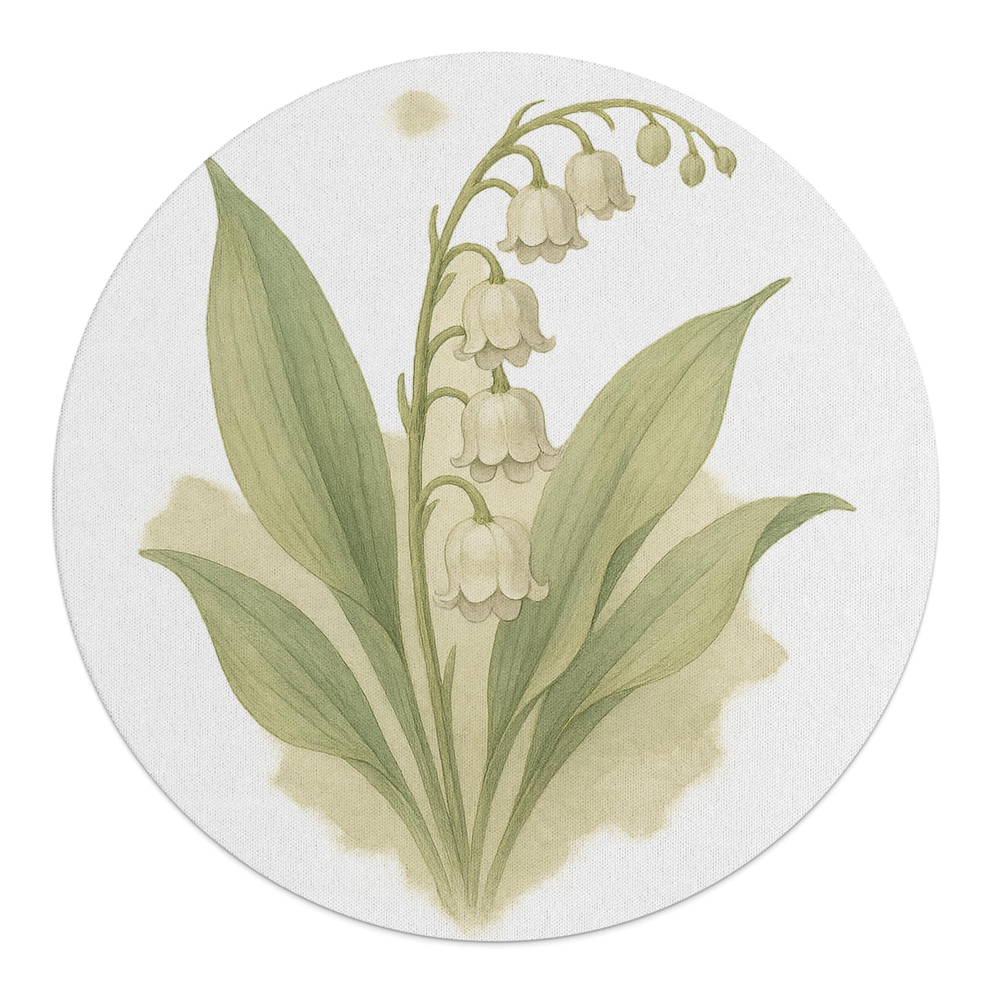 Elegant Floral Lily of the Valley Round Rug product