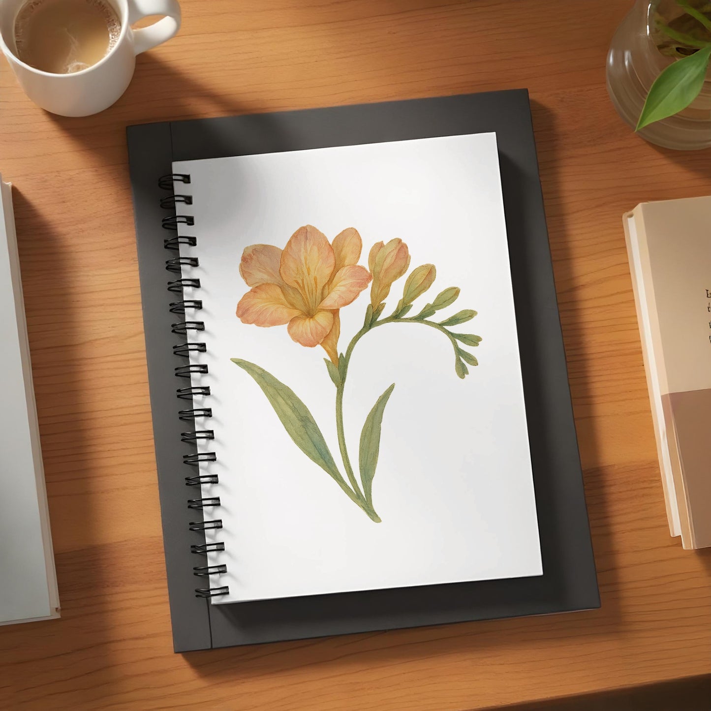Elegant Floral Design Spiral Bound Notebook product