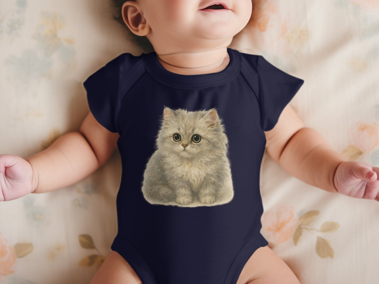 Cute Fluffy Cat Print Baby Onesie Adorable Baby product