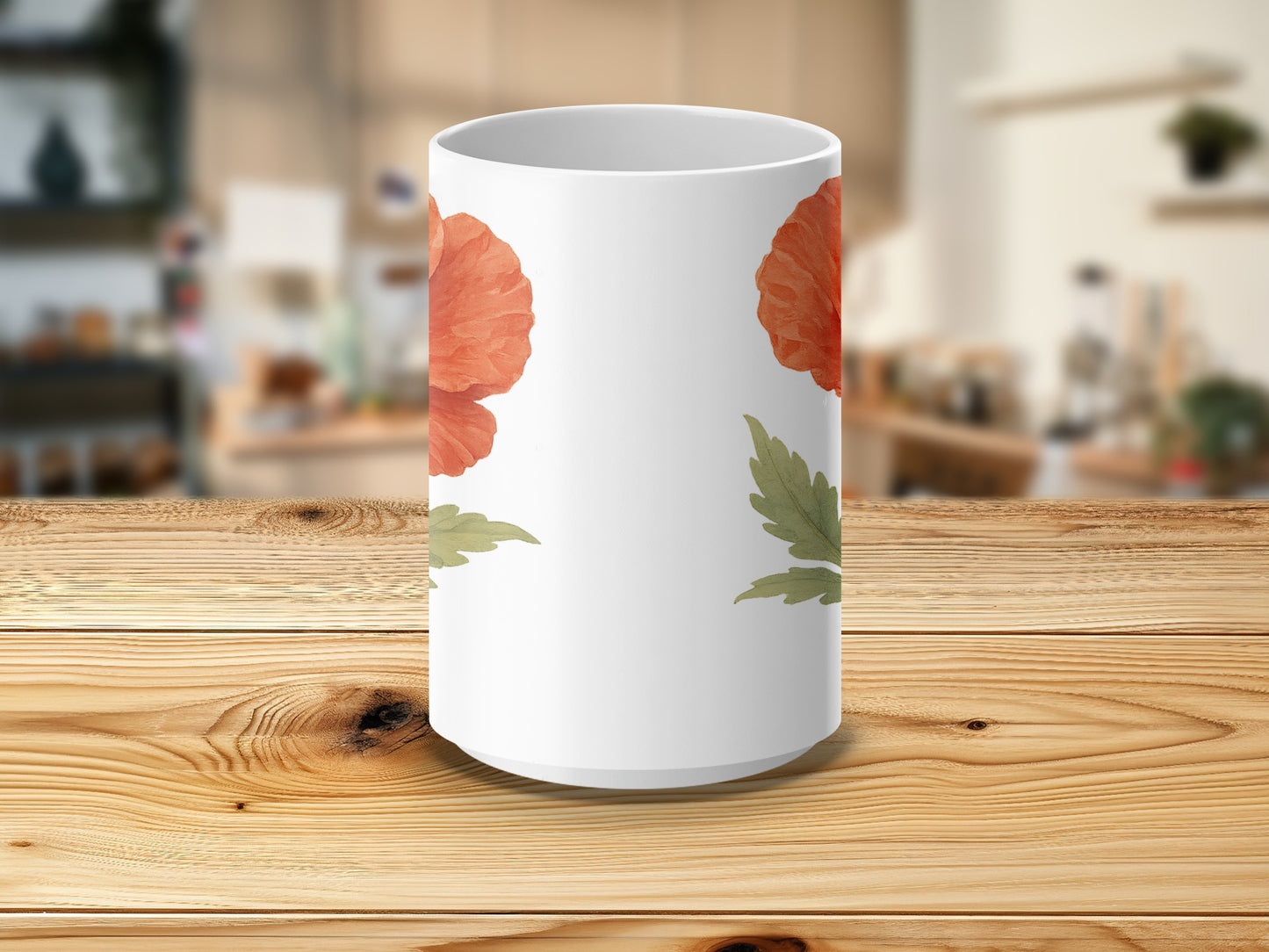 Vibrant Poppy Flowers Design Ceramic Mug product