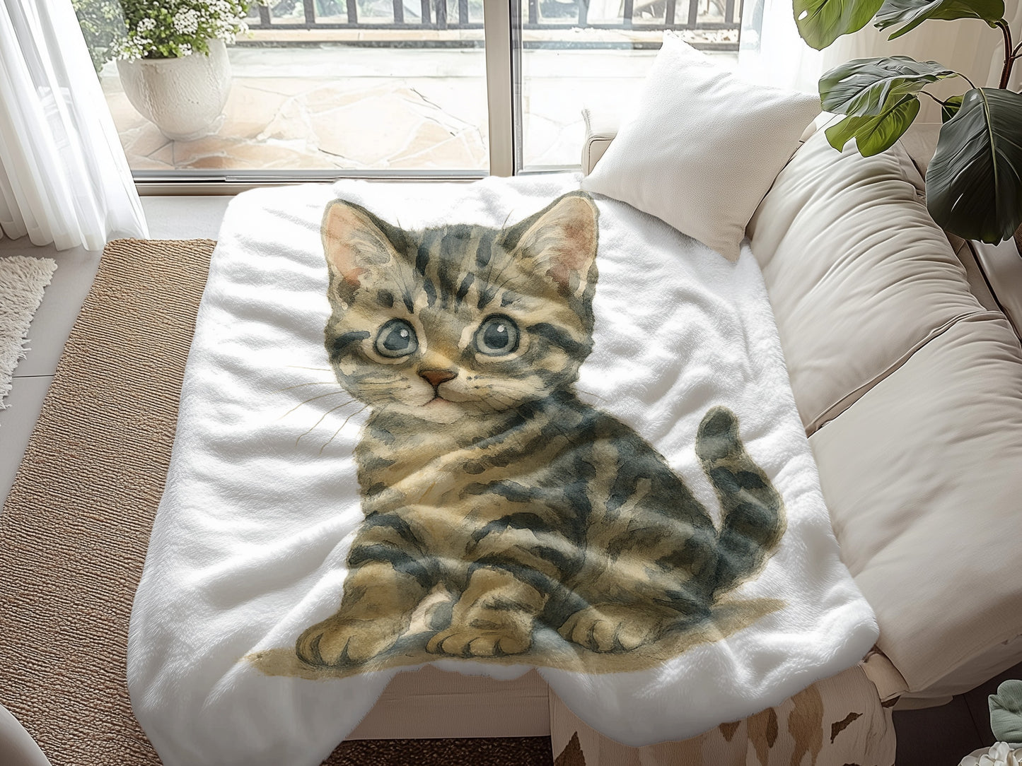 Adorable Kitten Print on Cozy Blanket product