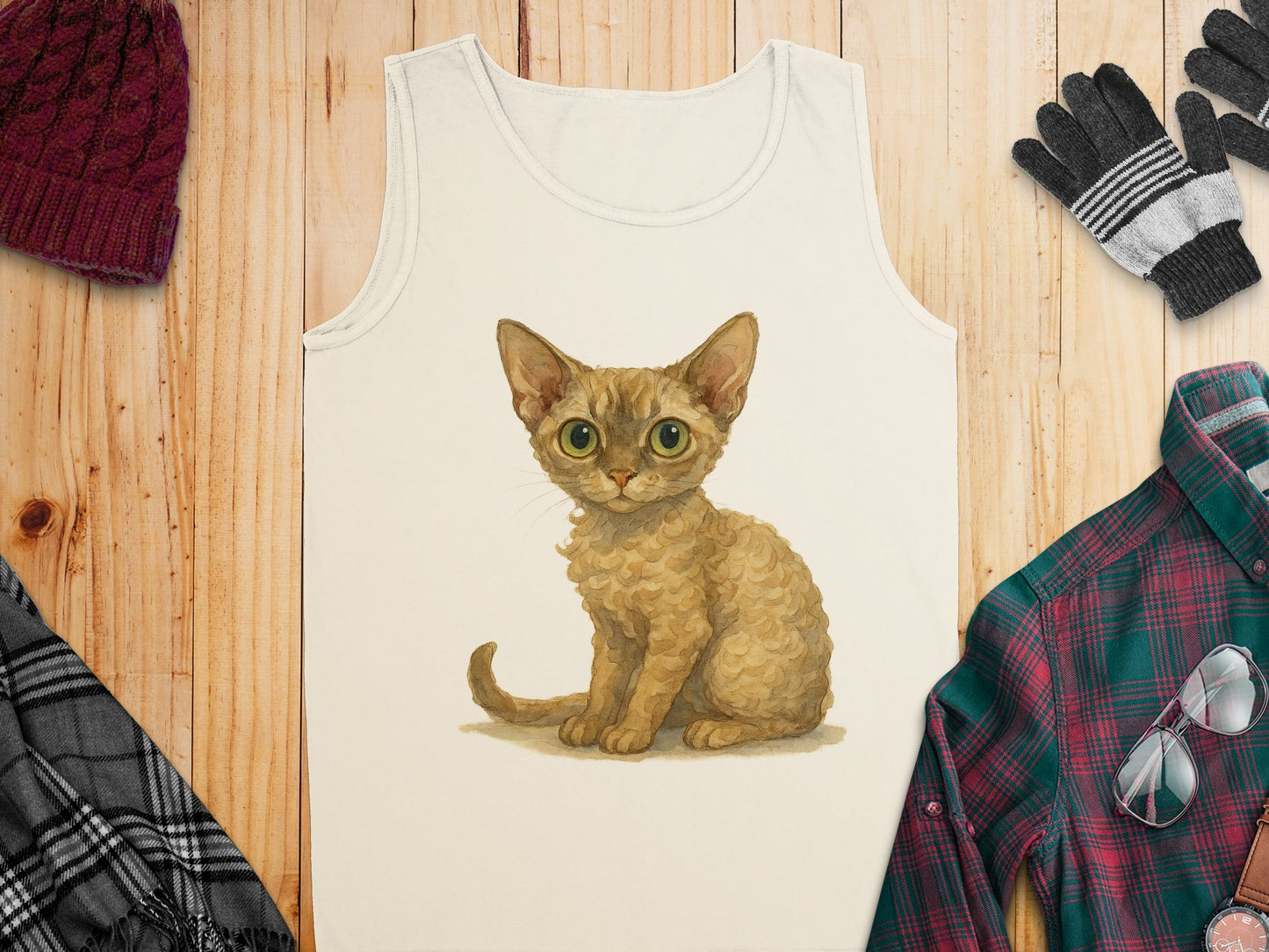 Adorable Kitten Print Sleeveless Tank Top product type