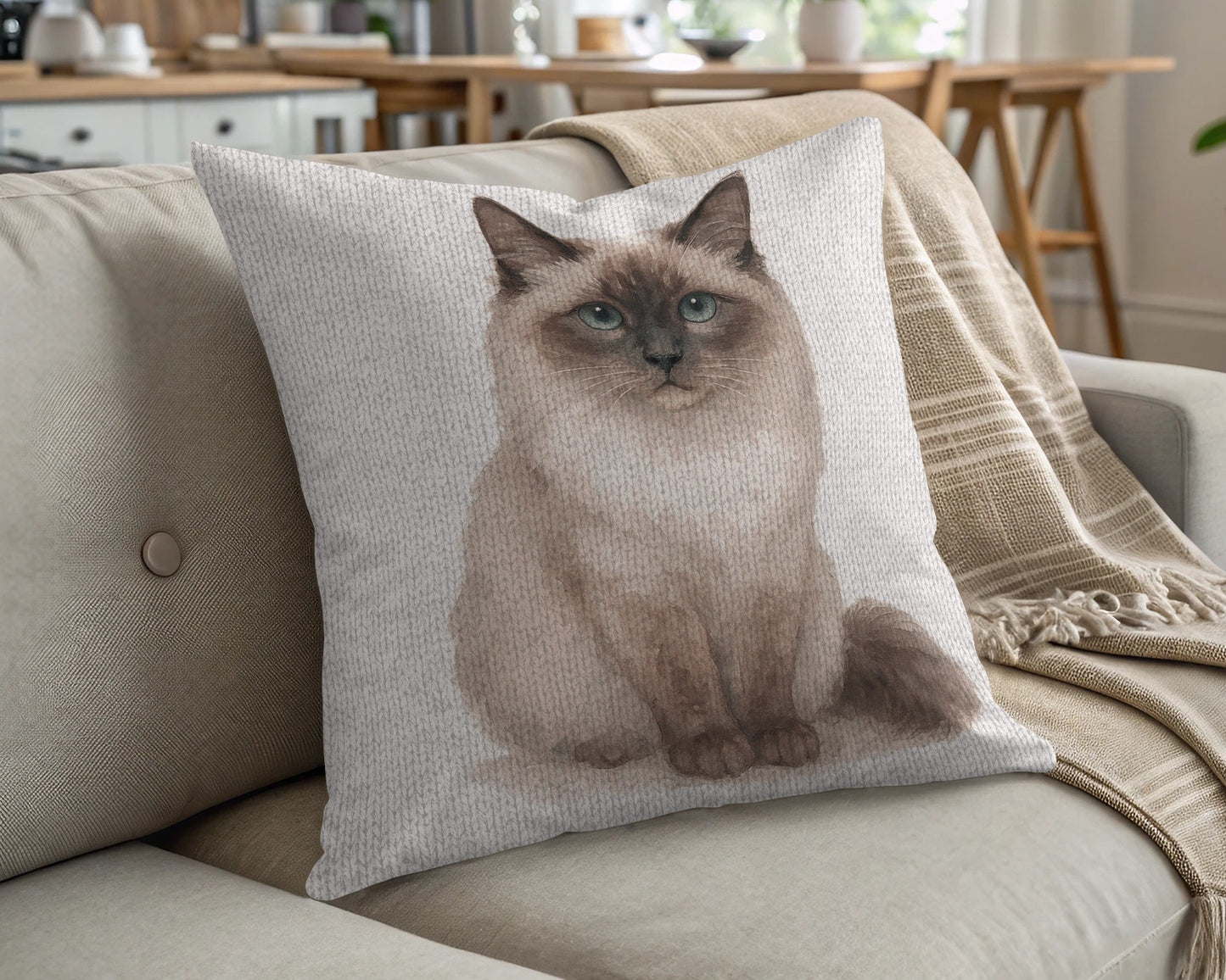 Adorable Cat Print Decorative Sofa Cushion product