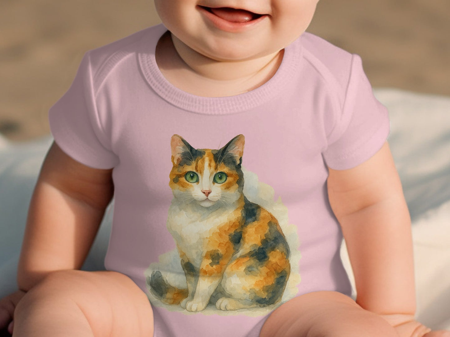Cute Calico Cat Baby Bodysuit Adorable Infant Product