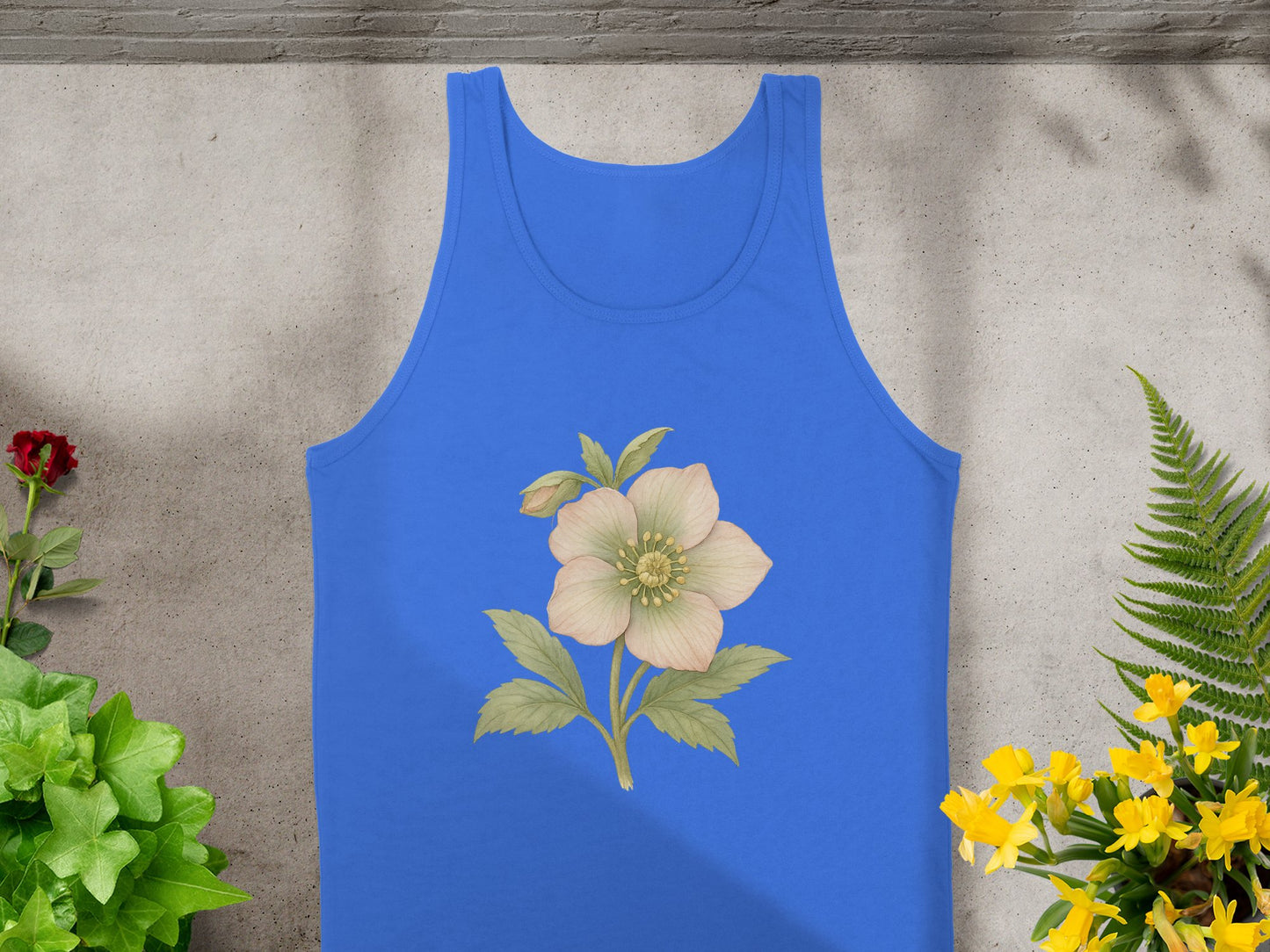 Floral Design Blue Tank Top Product