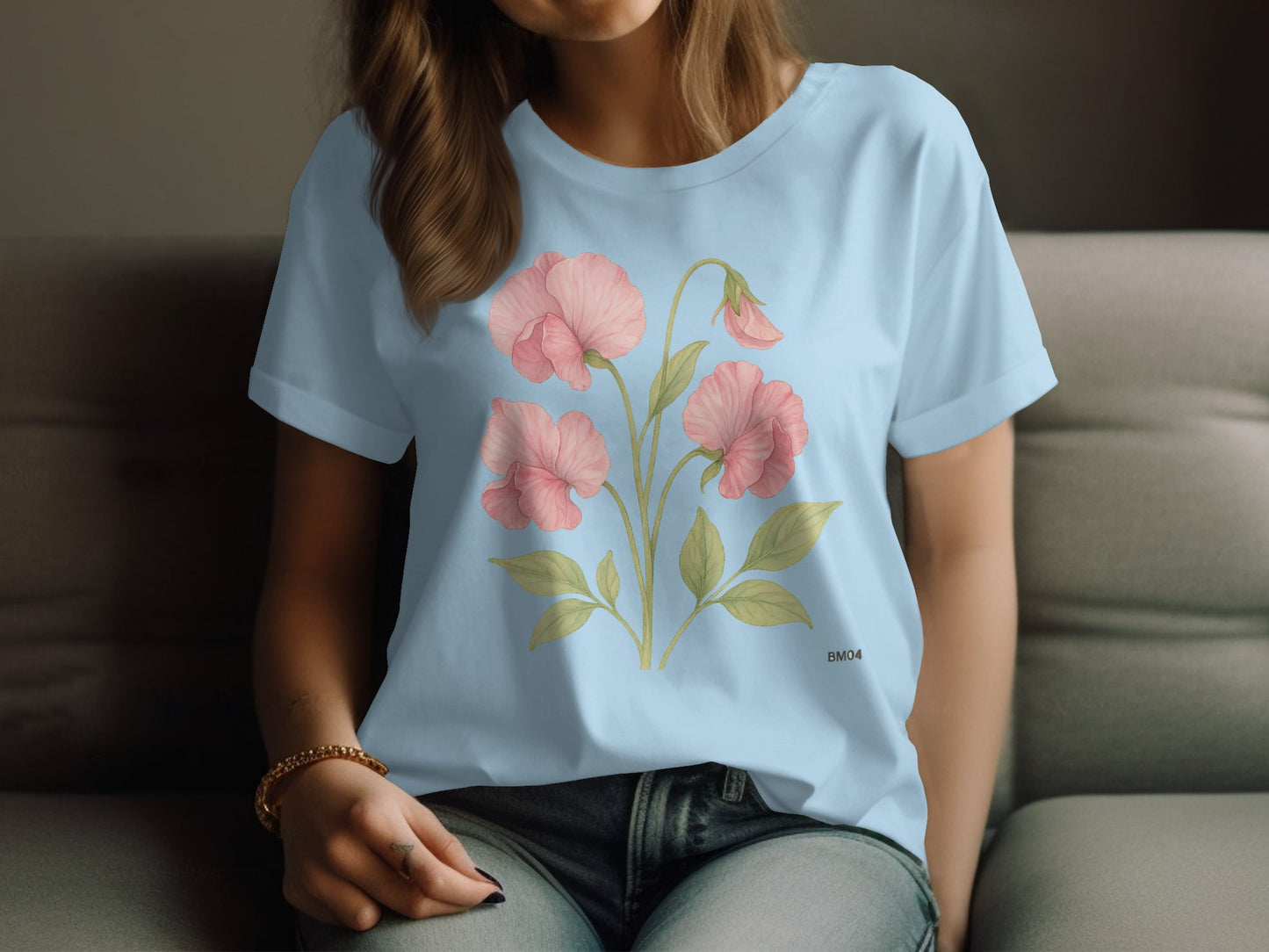 Beautiful Floral Design Enhance Graphic Tee product