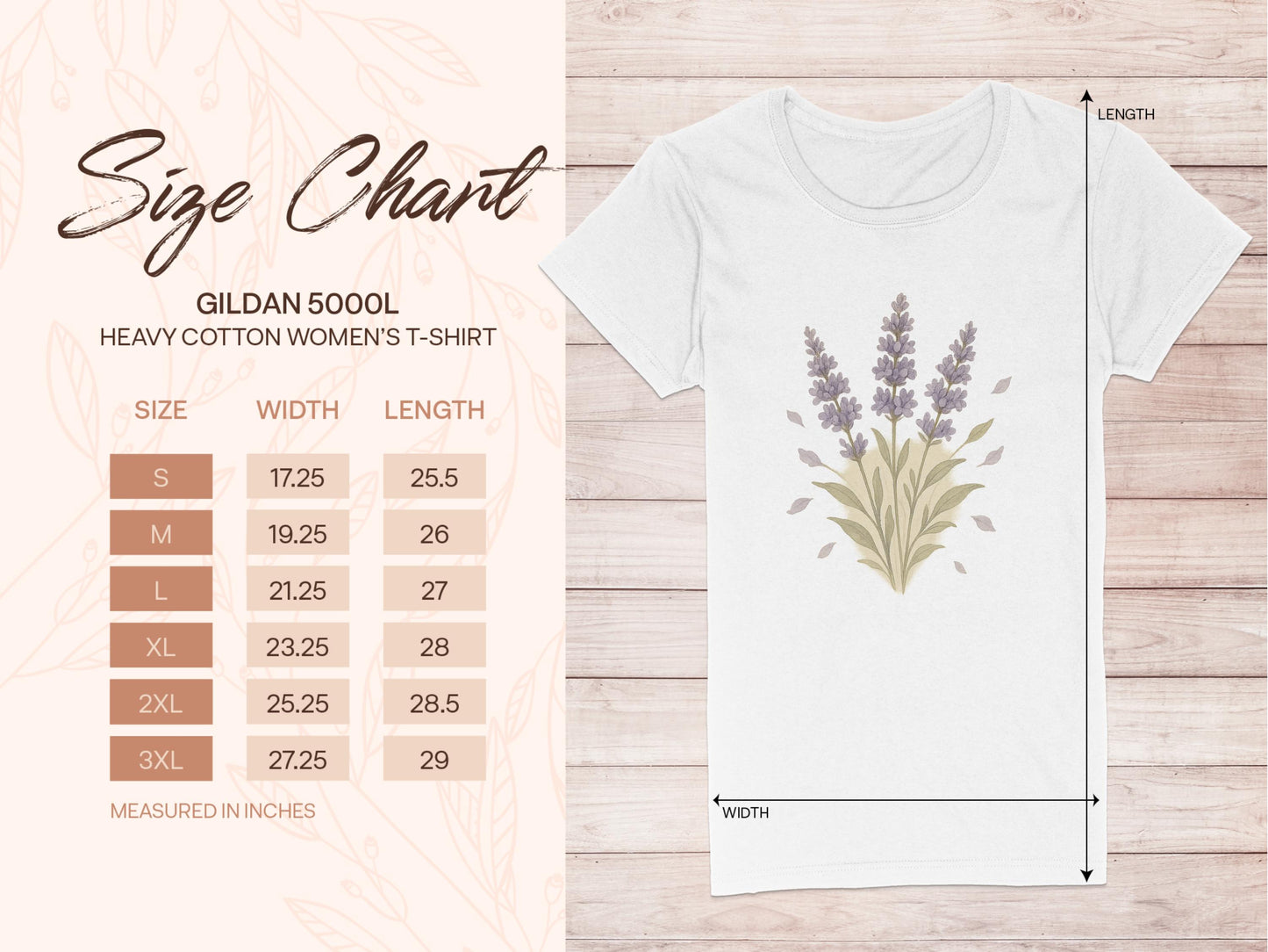 Womens T-Shirt Features Rustic Lavender Design product type