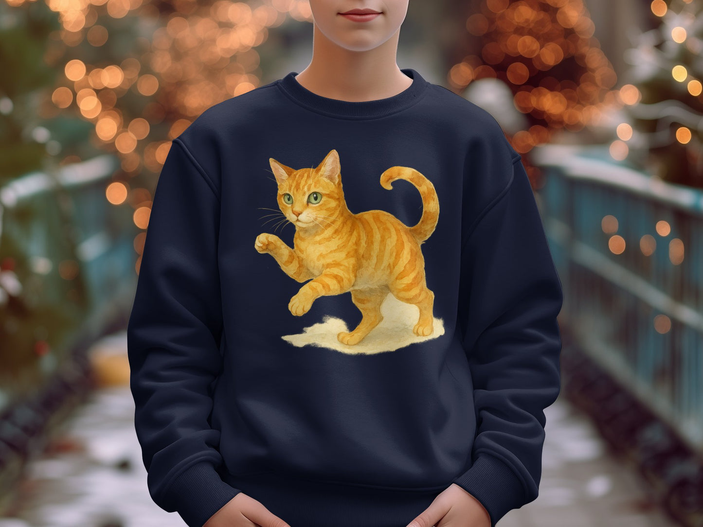 Cozy Artistic Cute Kitten Design Sweatshirt product