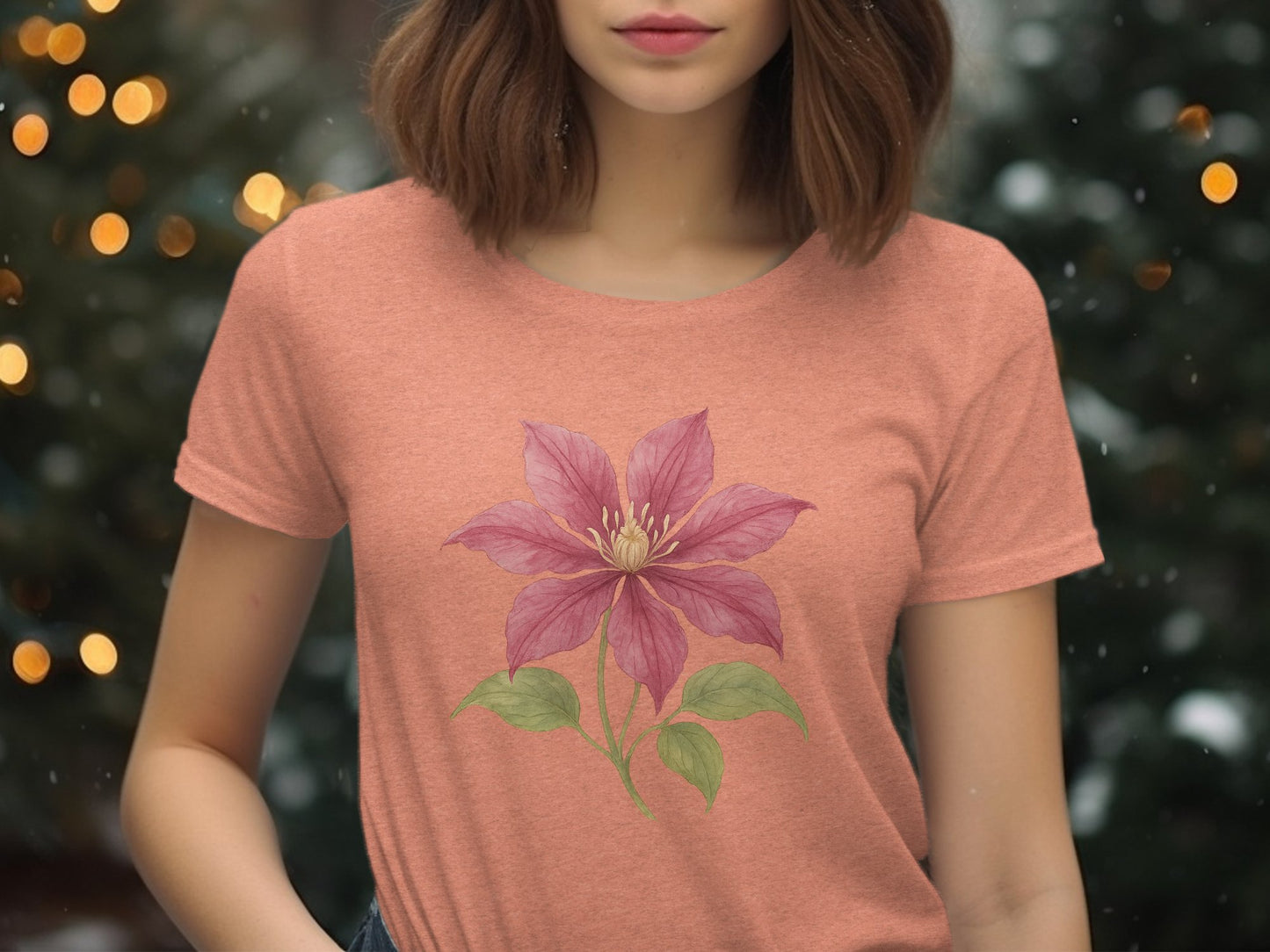 Floral Design T-Shirt with Nature-Inspired Art product