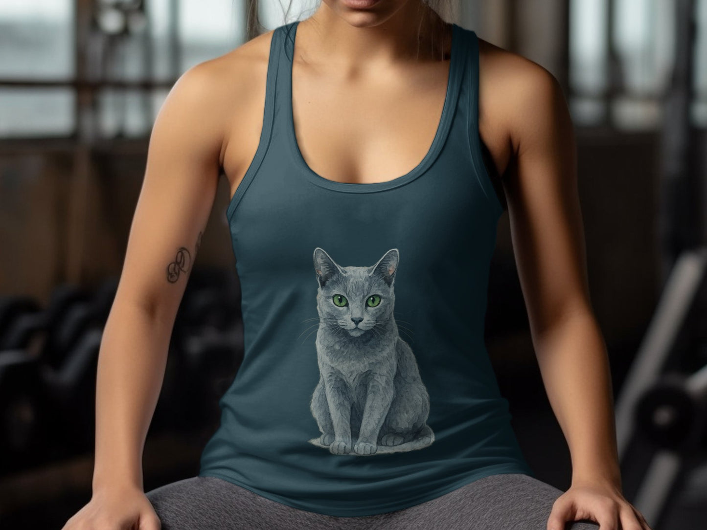 Trendy Athletic-Themed Cat Design Tank Top product