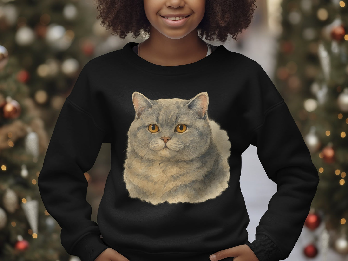 Cute Cat Print Sweatshirt for Kids Product type