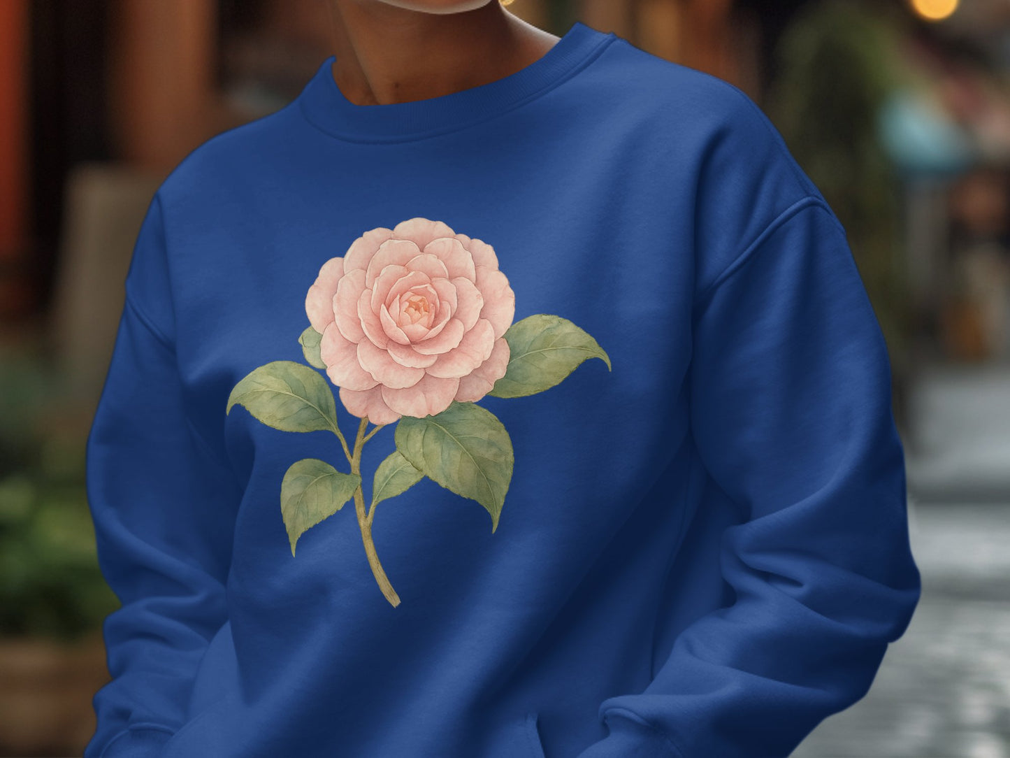 Floral Design Blue Crewneck Sweatshirt product type