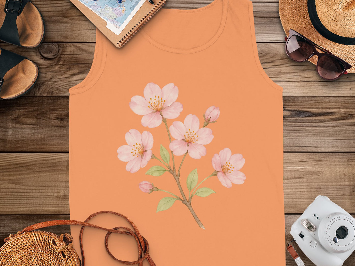 Peach Blossom Floral Design Tank Top product type
