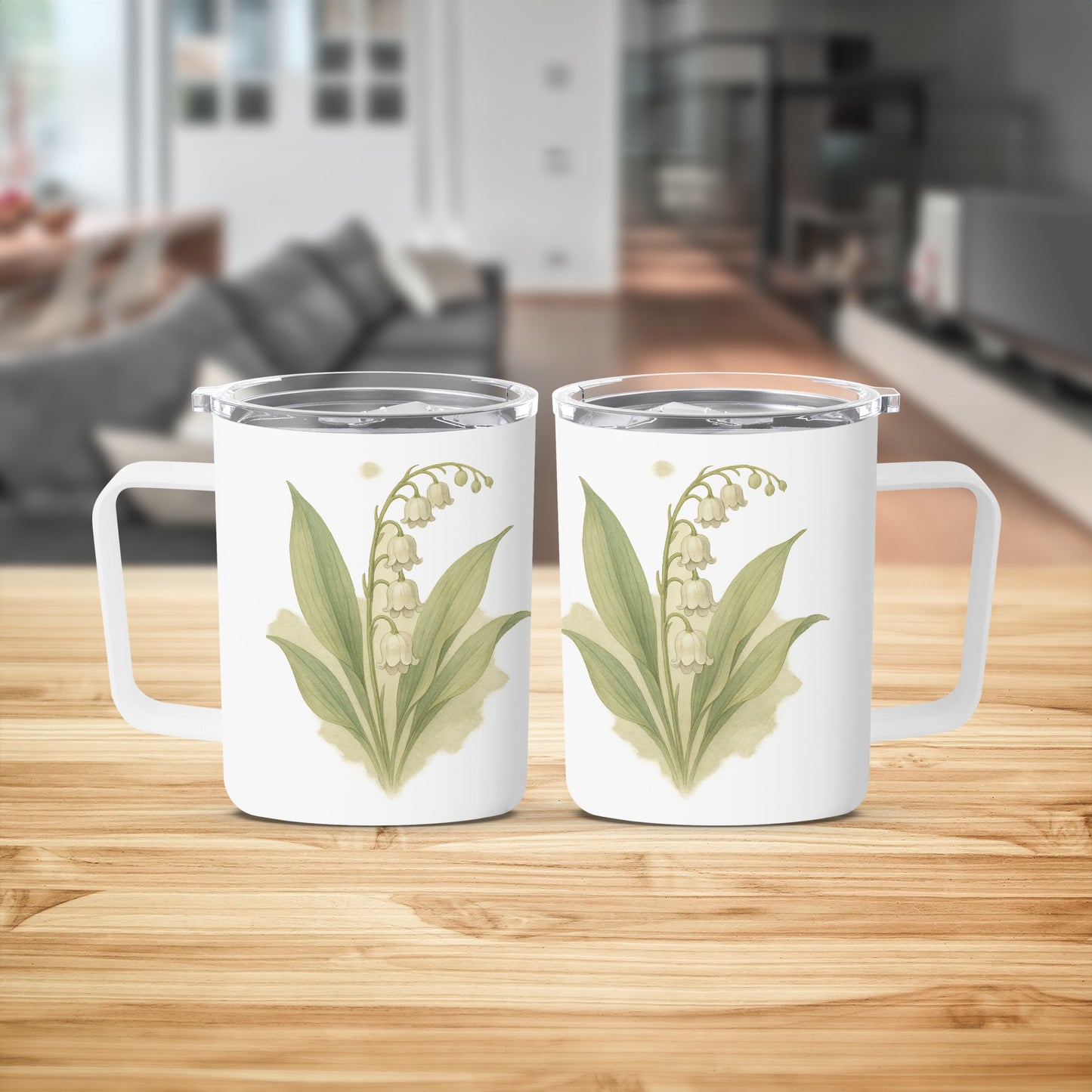 Beautiful Floral Design White Mugs Perfect Gift Product