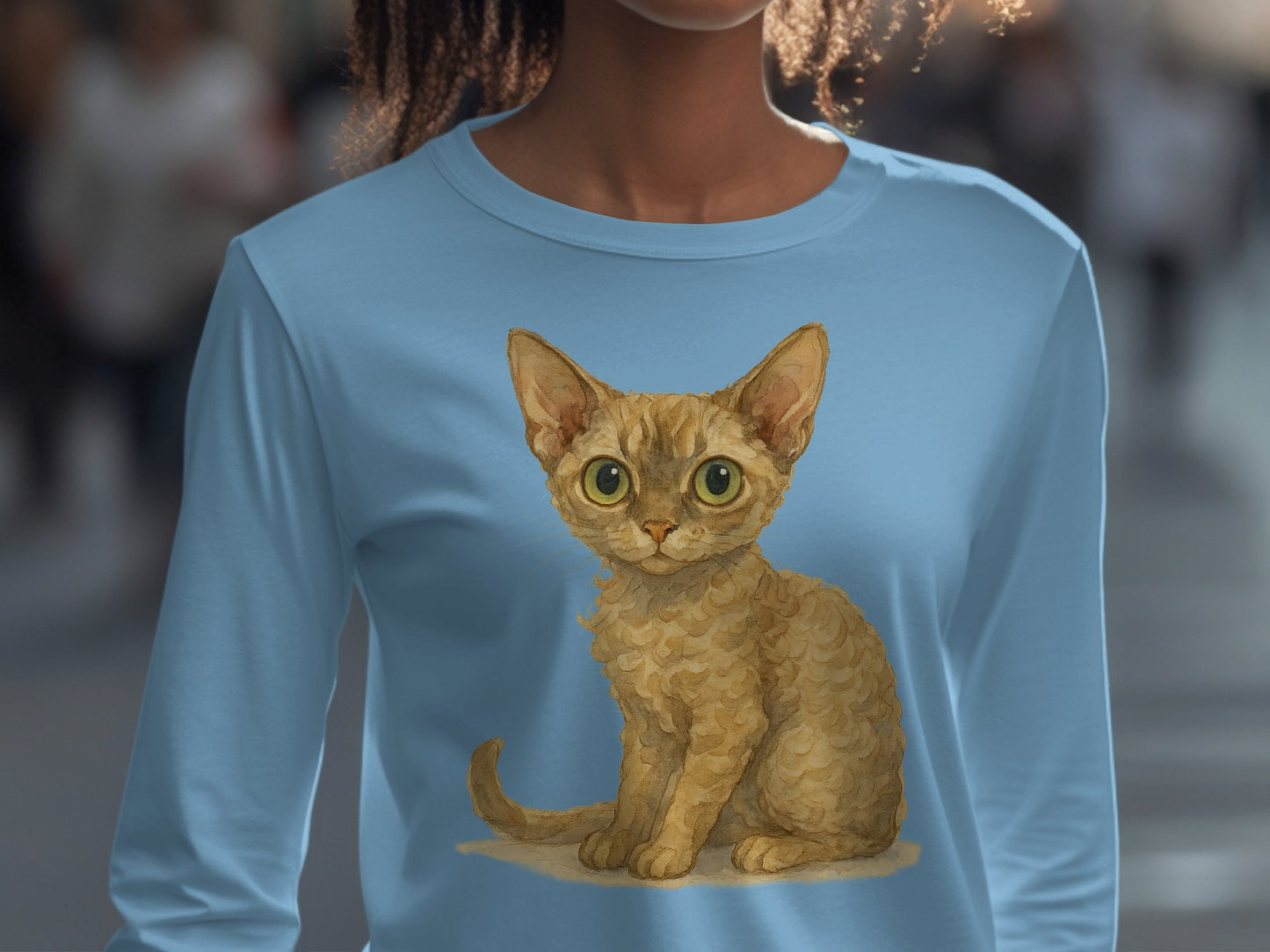 Playful Kitten Illustration Long Sleeve Shirt product type