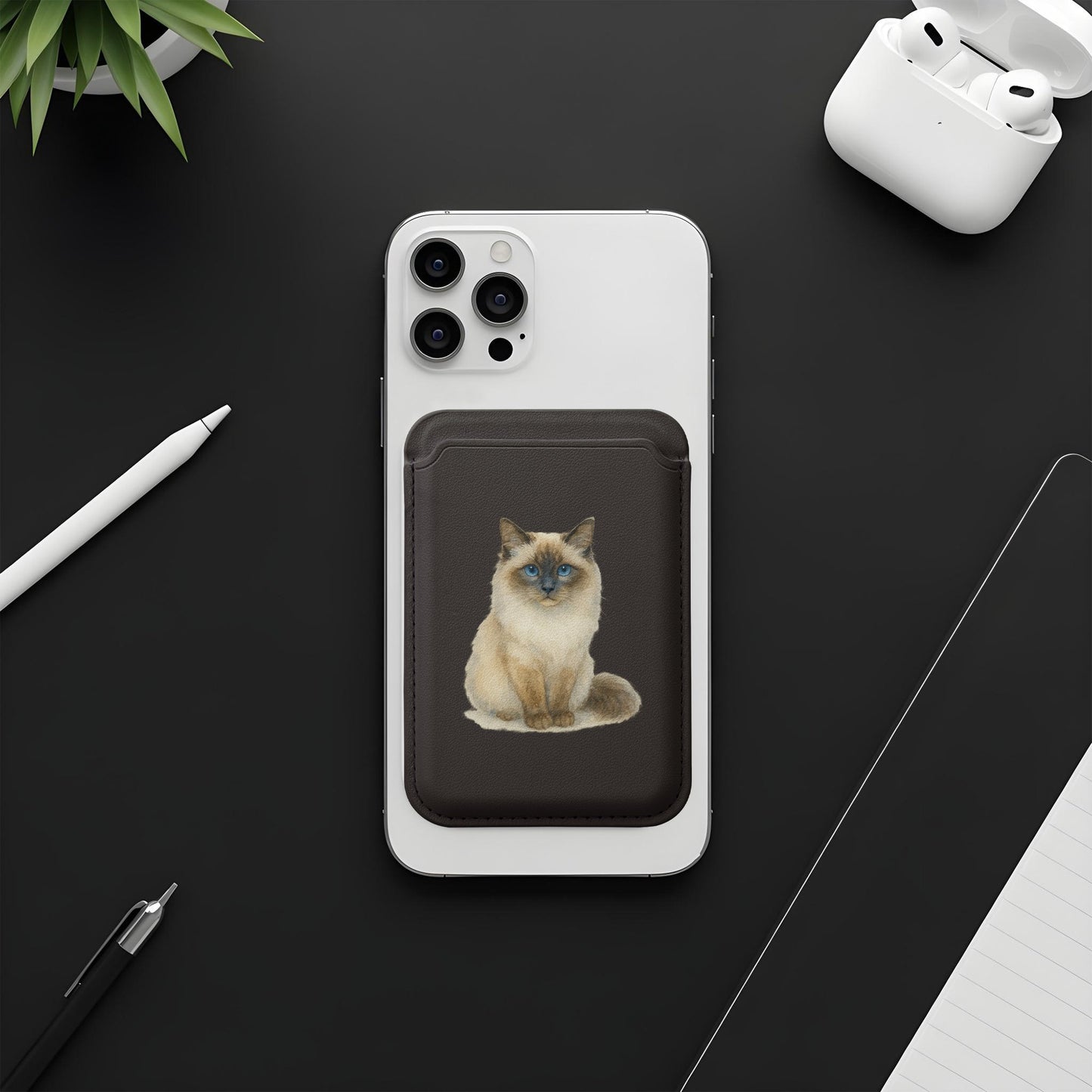 Siamese Cat Design on Mobile Wallet Product