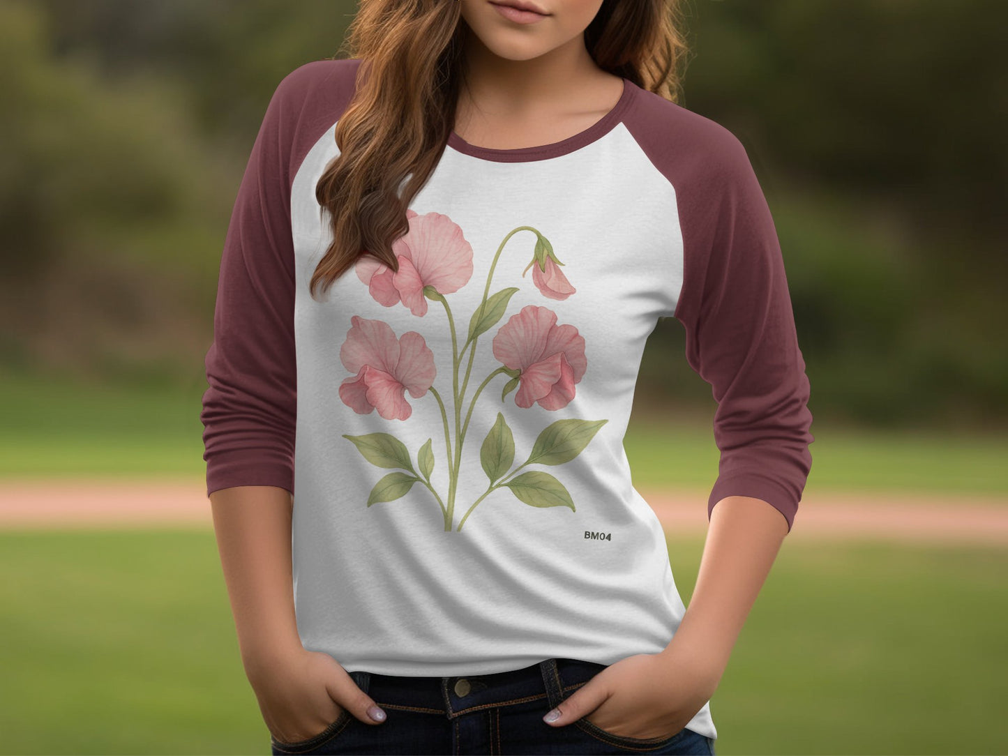 Floral Pattern Raglan Sleeve Casual Wear Product Type