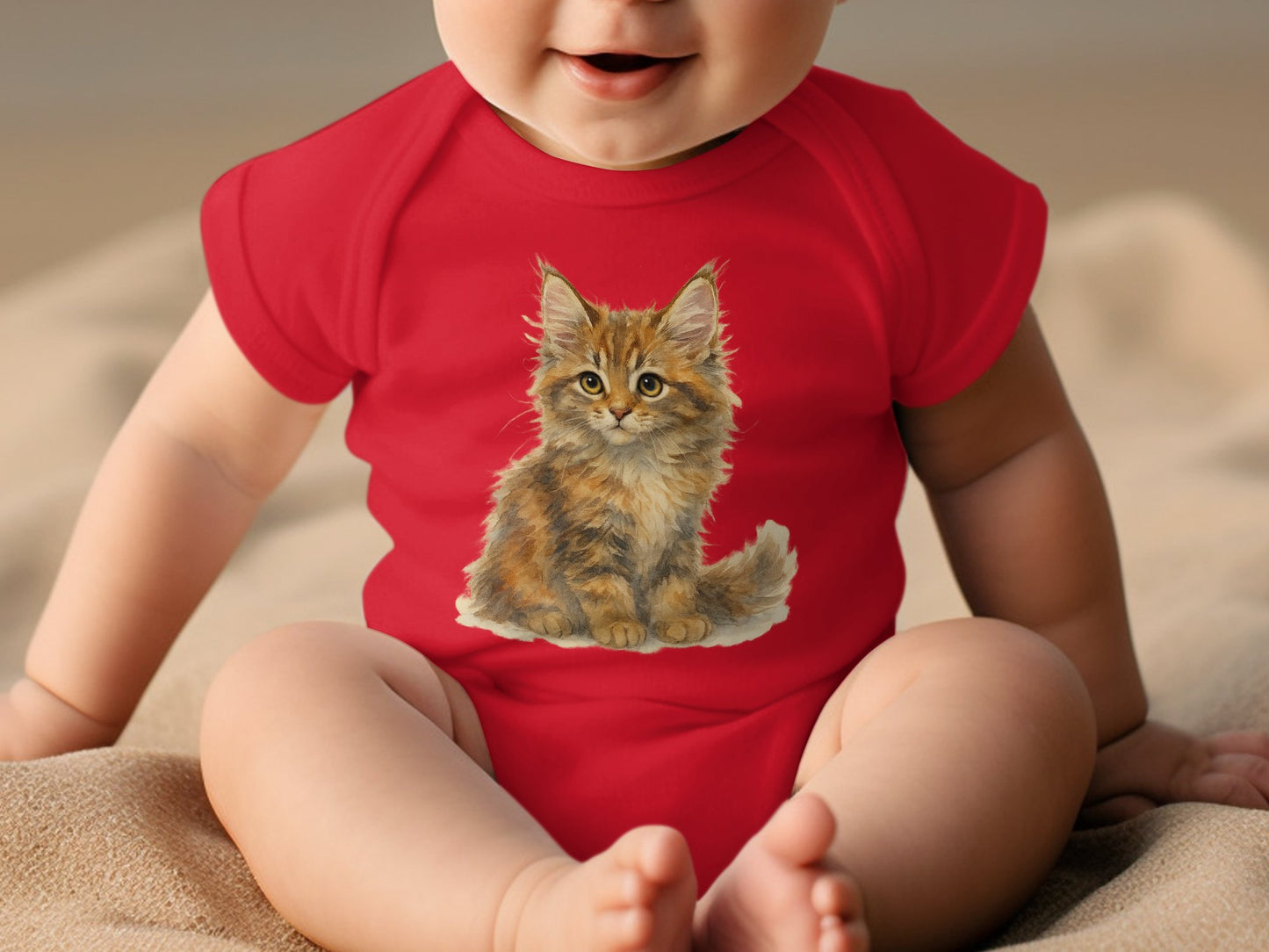 Cute Kitten Graphic Infant Short Sleeve Bodysuit product
