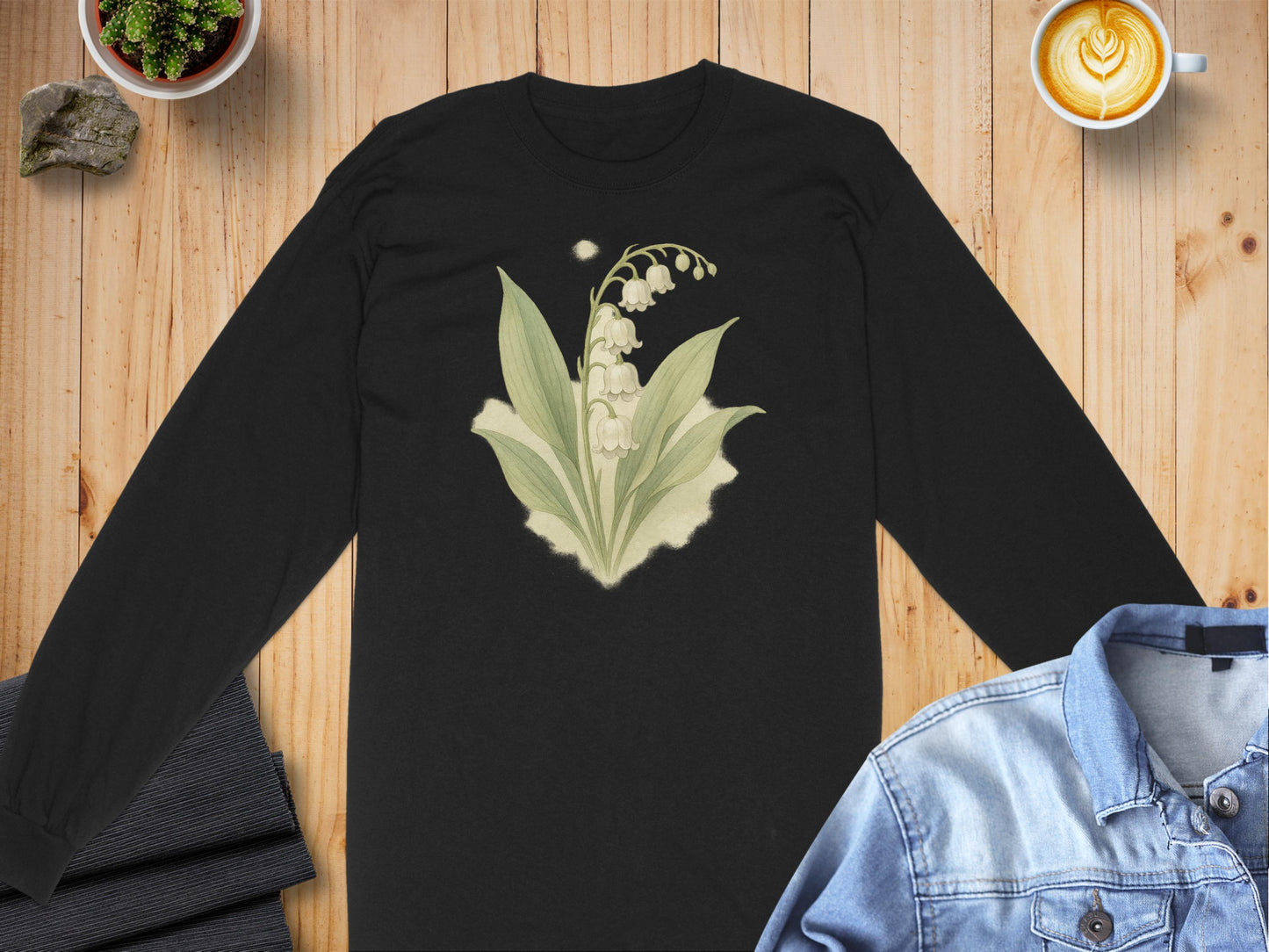 Elegant Floral Design Long Sleeve Shirt product type
