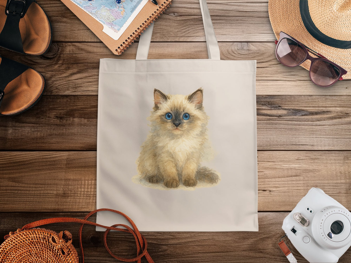 Adorable Kitten Print Tote Bag for Cat Lovers product type