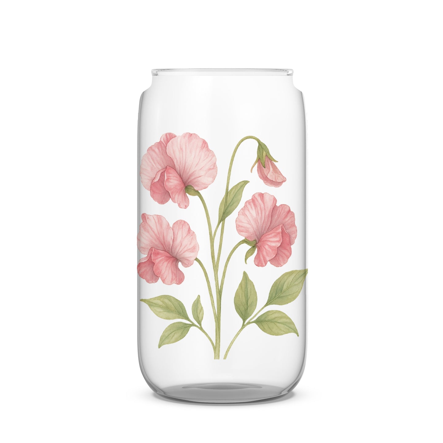 Delicate Pink Flower Design Transparent Vase product type