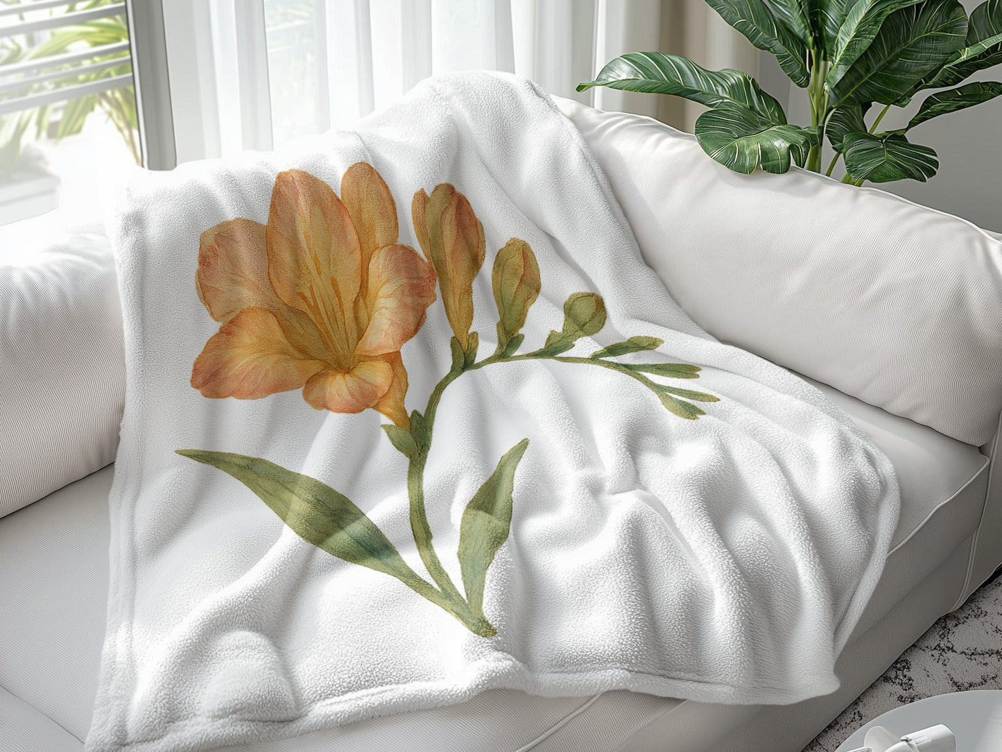 Cozy Floral Design Throw Blanket product type