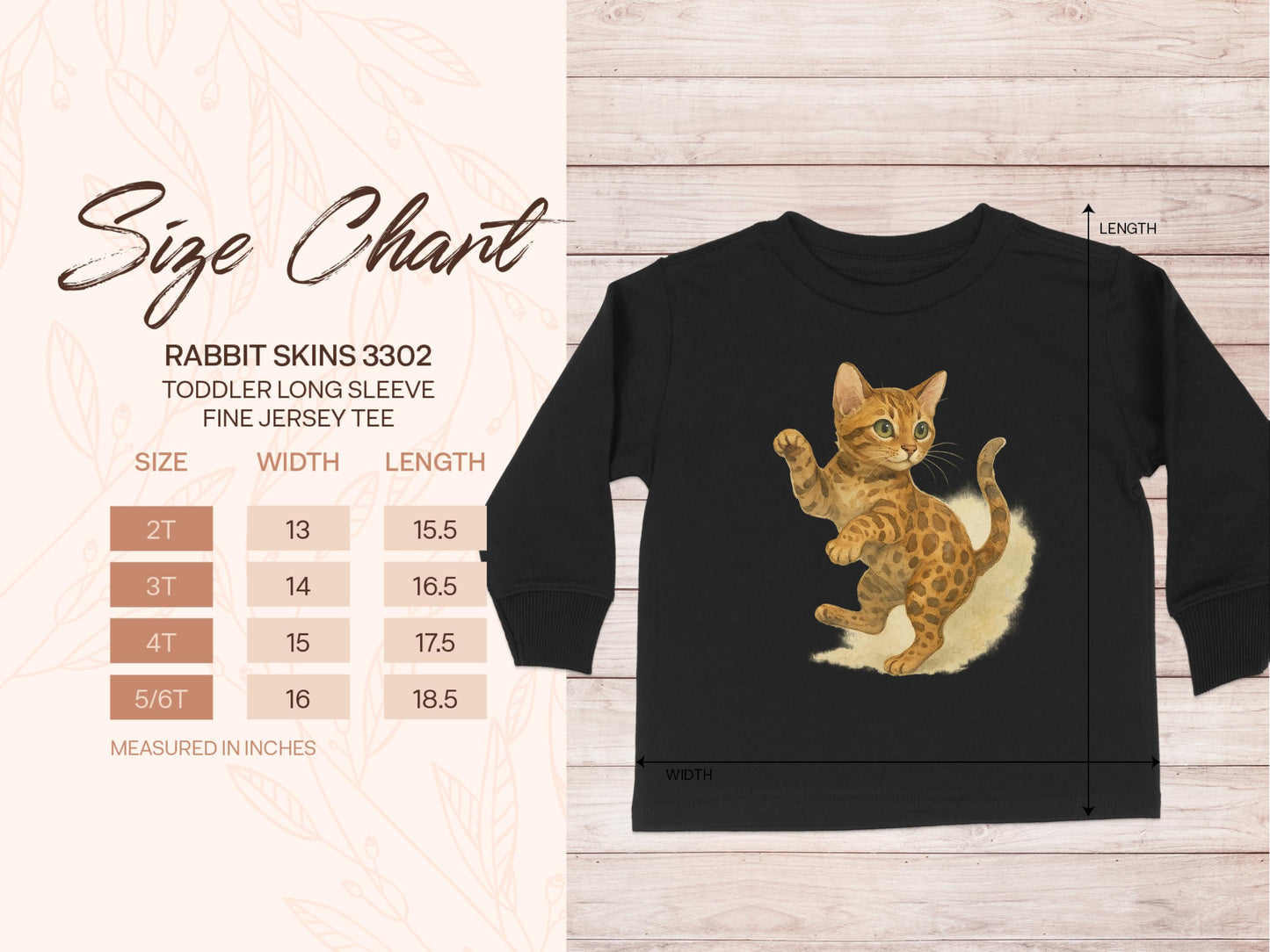 Cute Cat Design Long Sleeve Toddler Jersey Tee product type