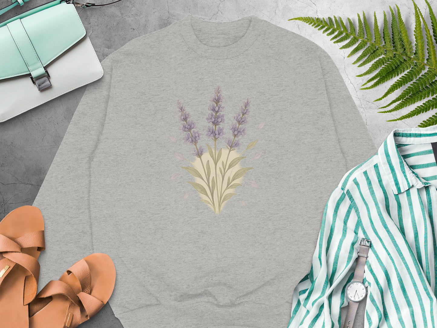 Lavender Floral Graphic Design Sweatshirt product type