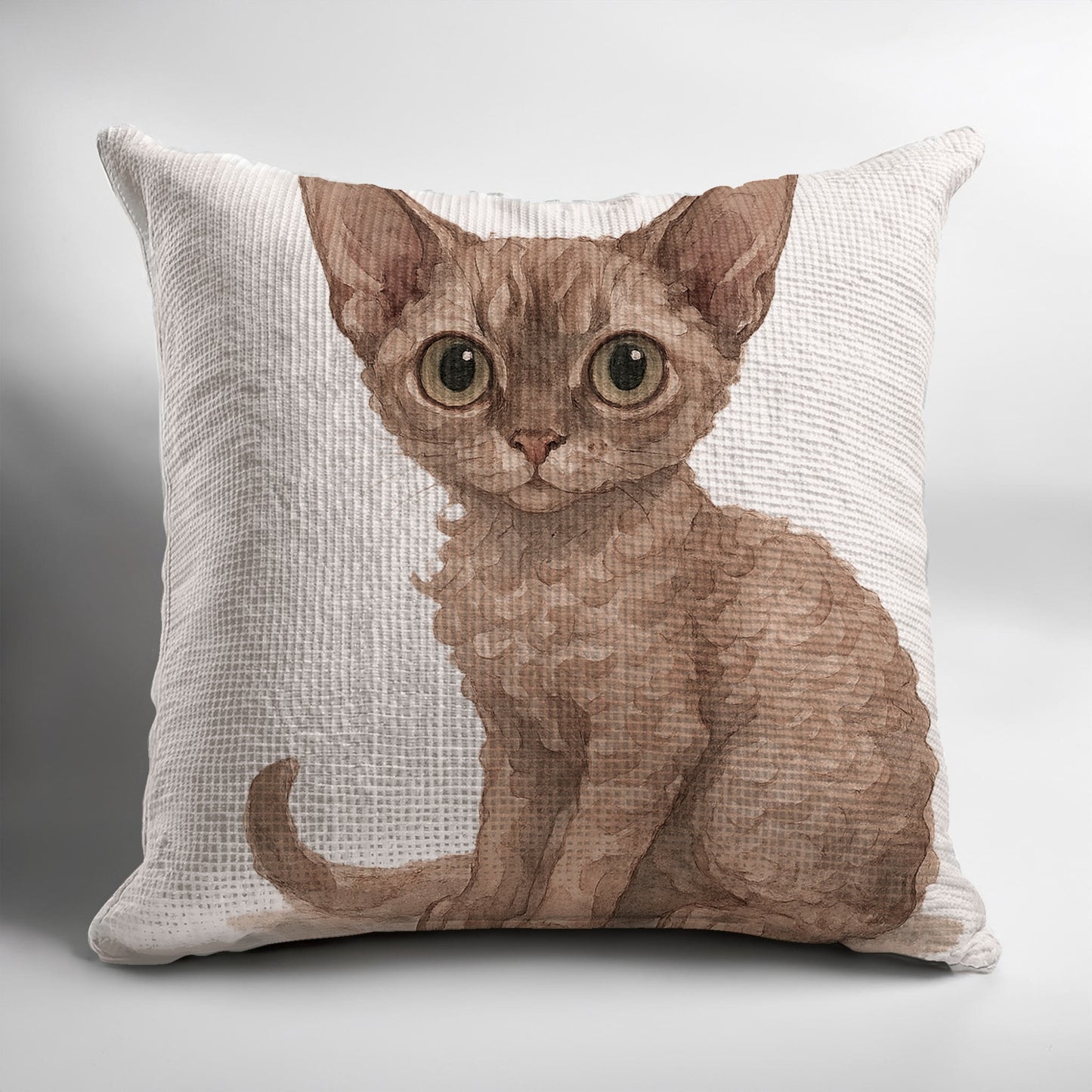Cute Brown Furry Kitten Print Adorable Cushion product