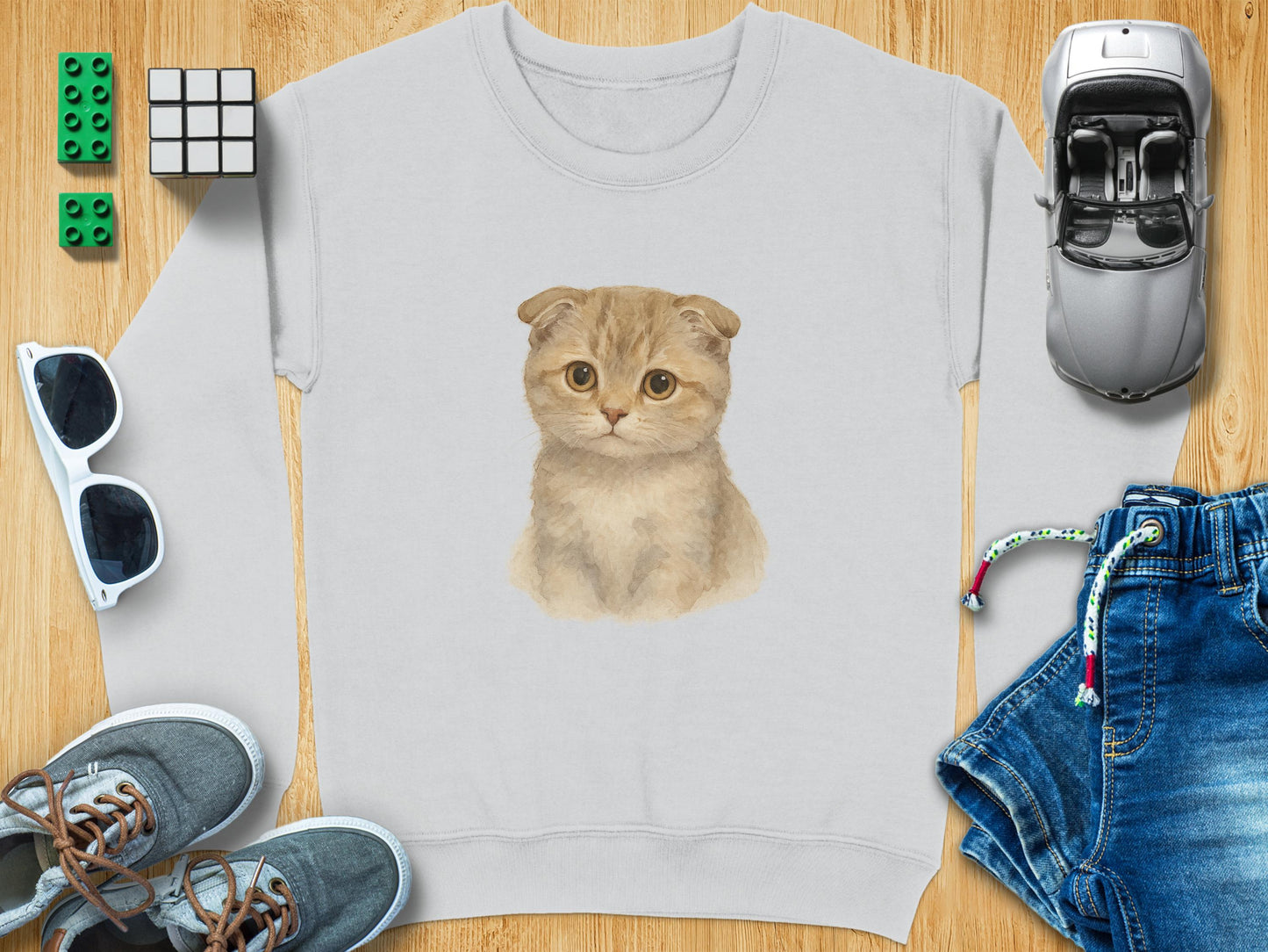 Cute Kitten Printed Unisex Sweatshirt Casual product