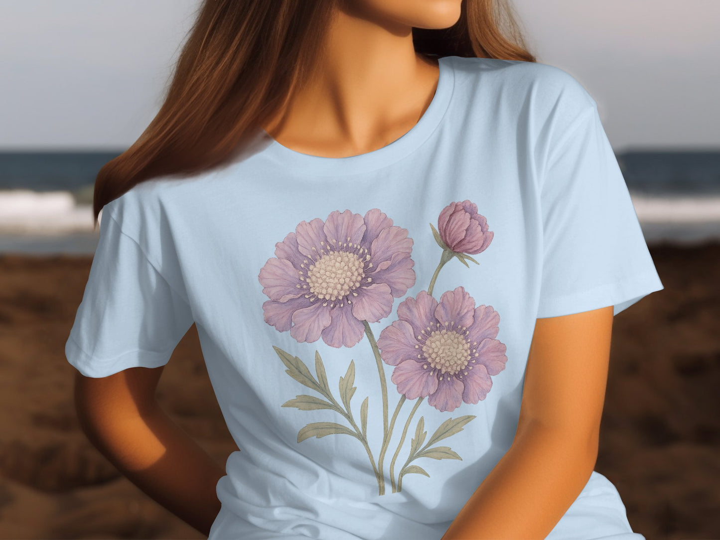 Beautiful Floral Print White T-Shirt Product Type