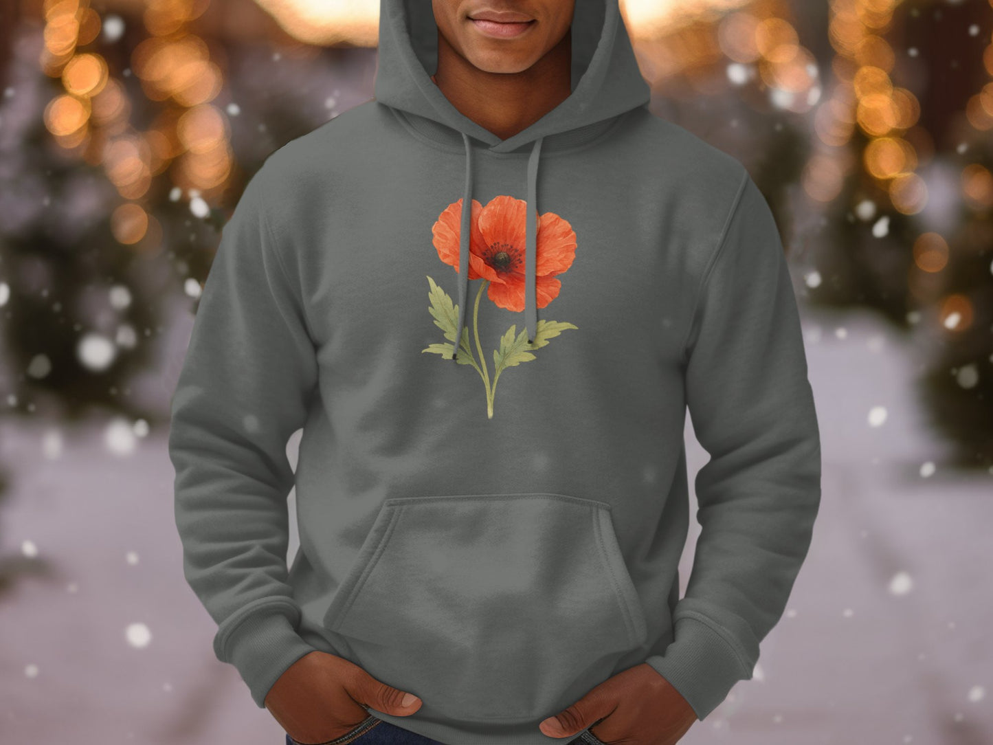Cozy Floral Design Hoodie for Winter Product