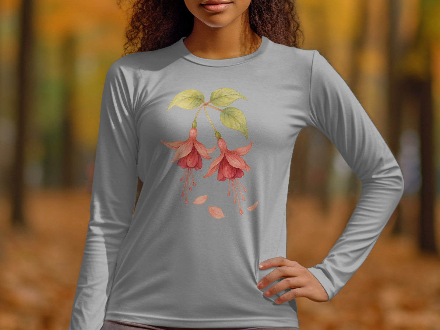 Beautiful Floral Graphic Long Sleeve Shirt product type