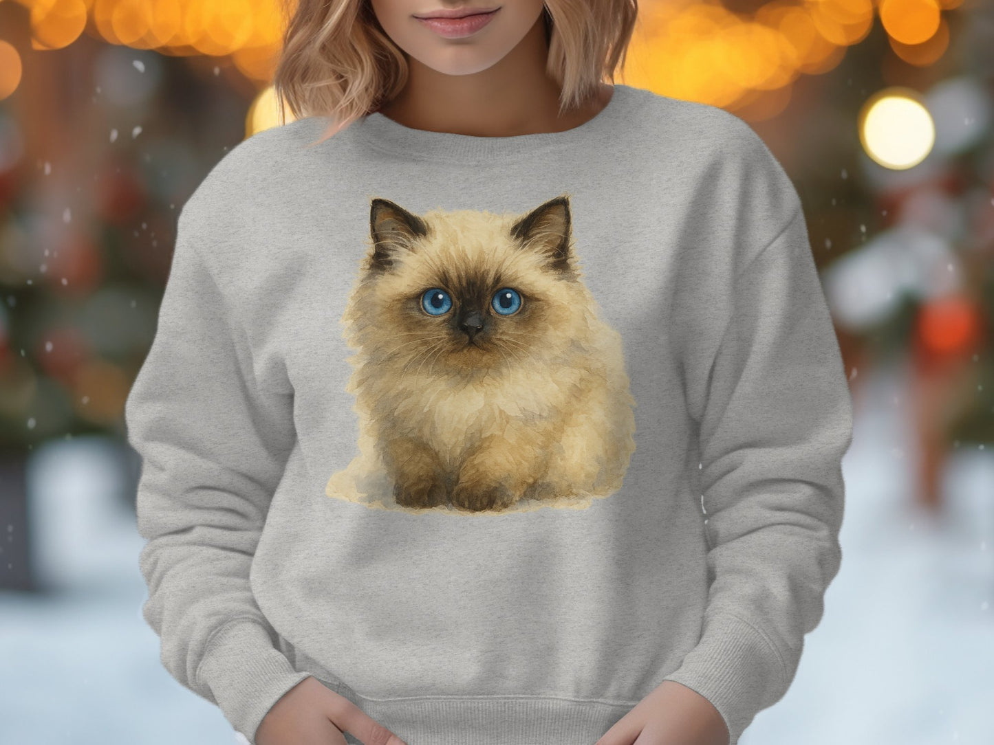 Cute Fluffy Kitten Print Casual Wear Sweatshirt product type