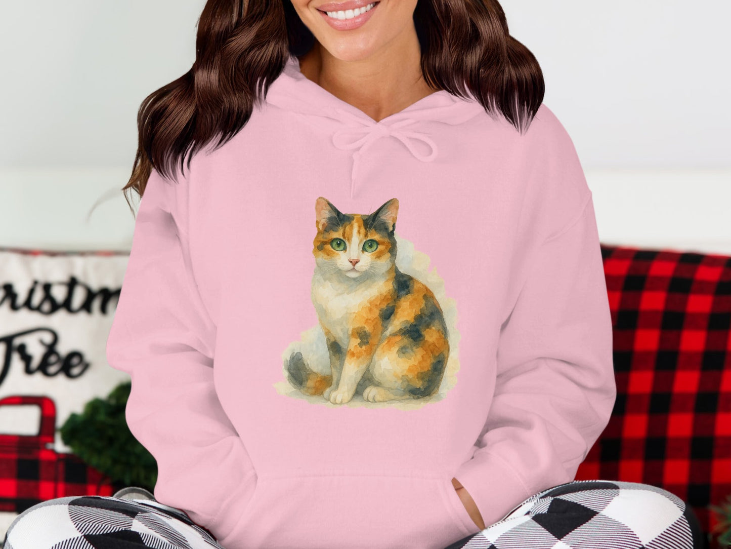 Cute Calico Cat Print Design on Hoodie Product Type