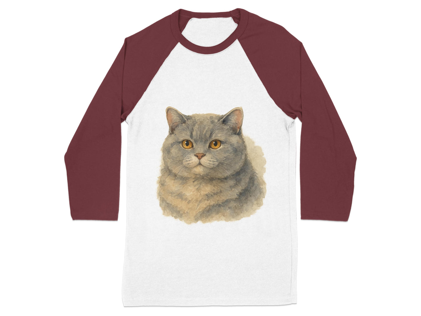 Cute Cat Print Red Raglan Sleeve Shirt product