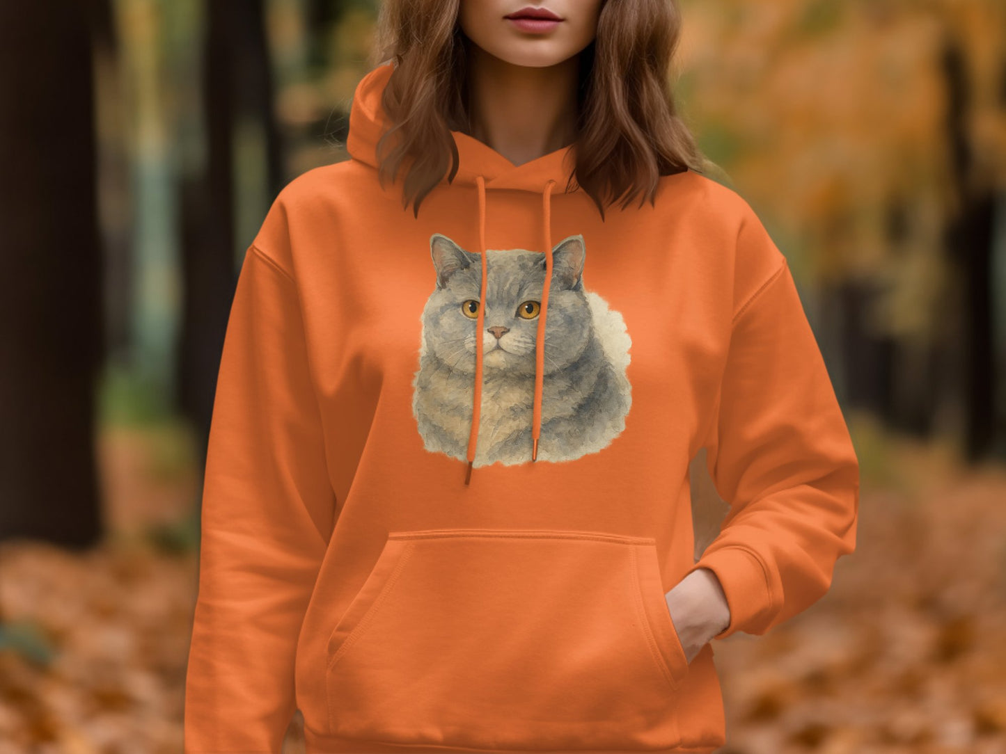 Cozy Cat Lover Hoodie with Cute Grey Cat Illustration product