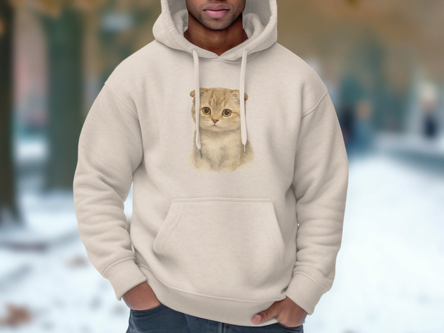 Cute Cat Print Hoodie Perfect for Casual Wear product