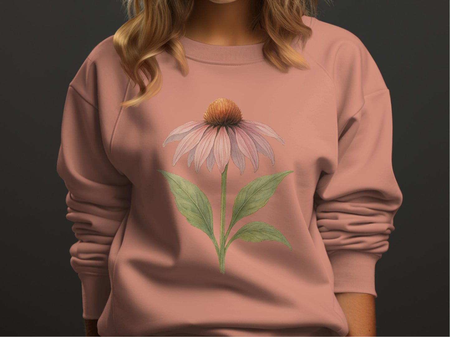Pink Sweatshirt with Flower Design product type