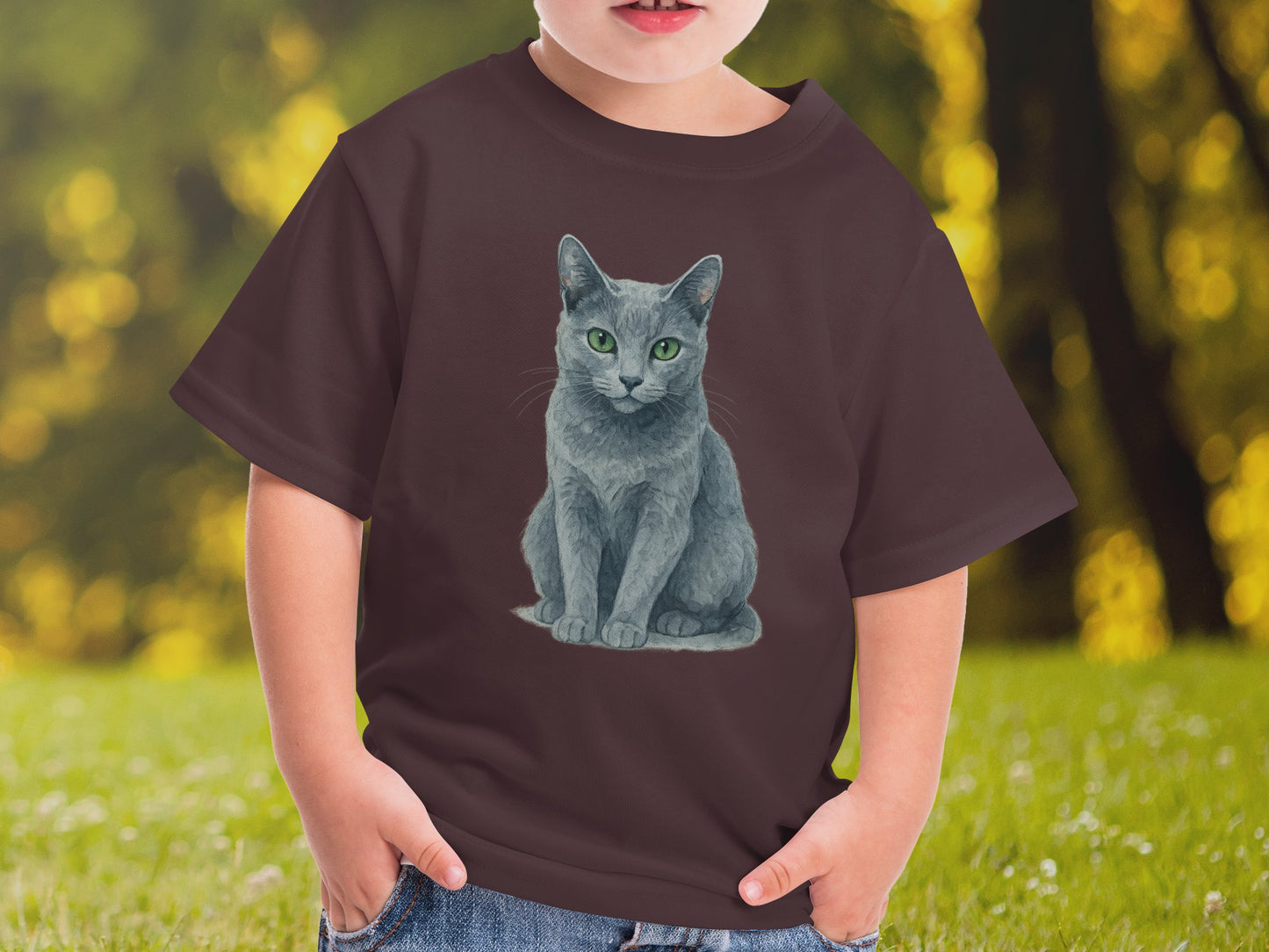 Green-Eyed Cat Graphic Printed Kid's T-shirt product