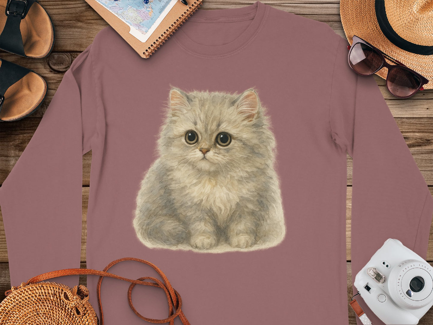 Long Sleeve Shirt with Adorable Kitten Design product