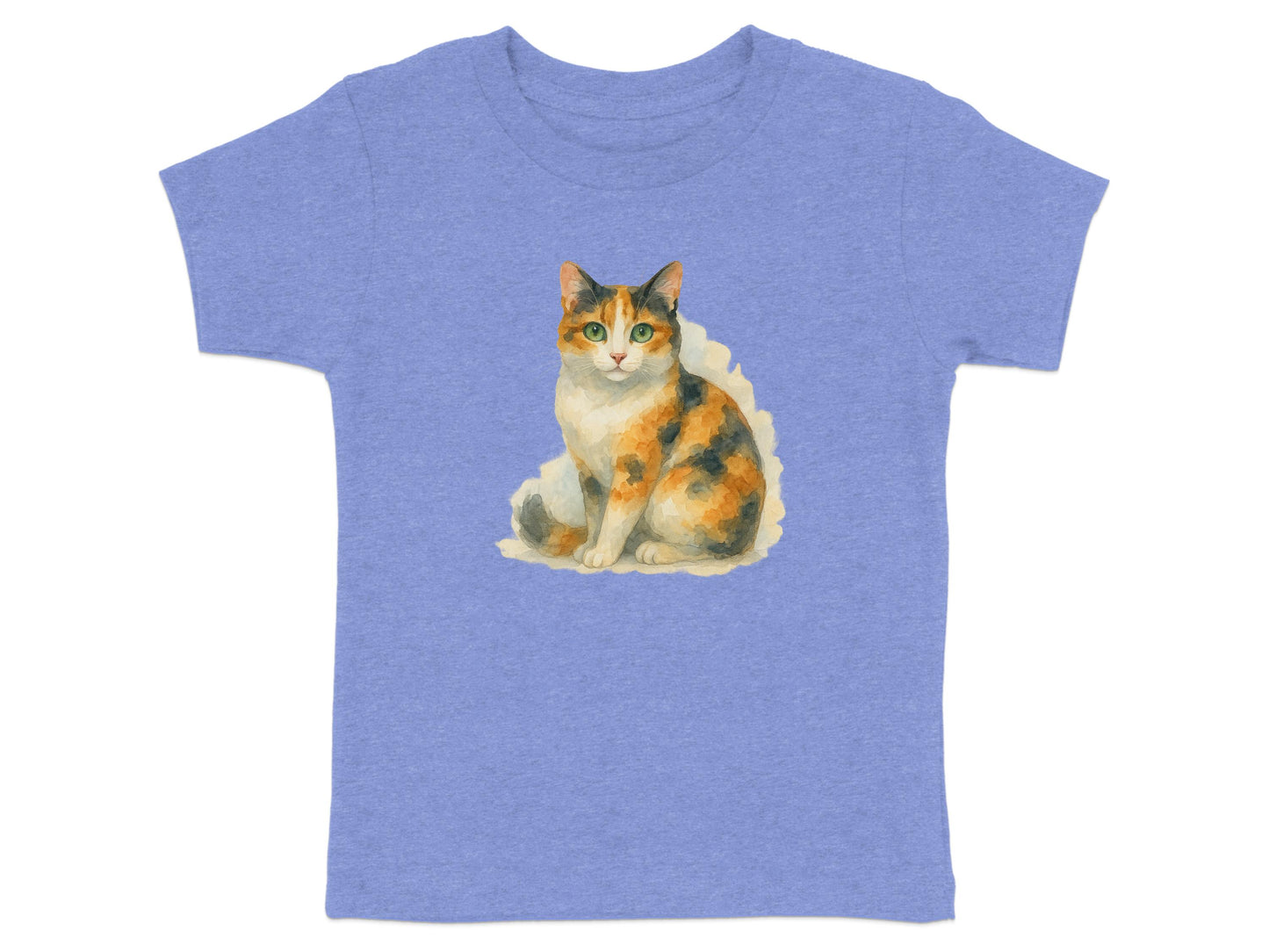 Adorable Calico Cat Art Printed on Shirt product type