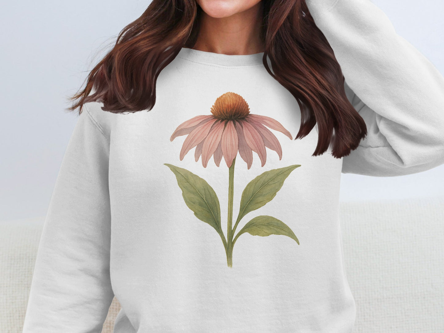 Floral Botanical Print Sweatshirt Stylish Apparel product
