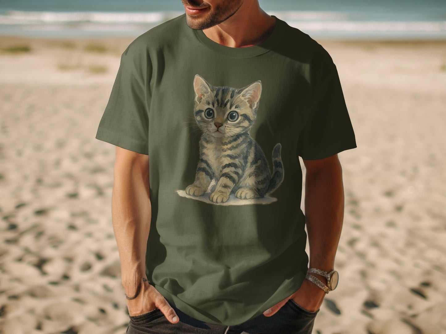 Adorable Kitten Graphic Stylish Casual Wear T-shirt product