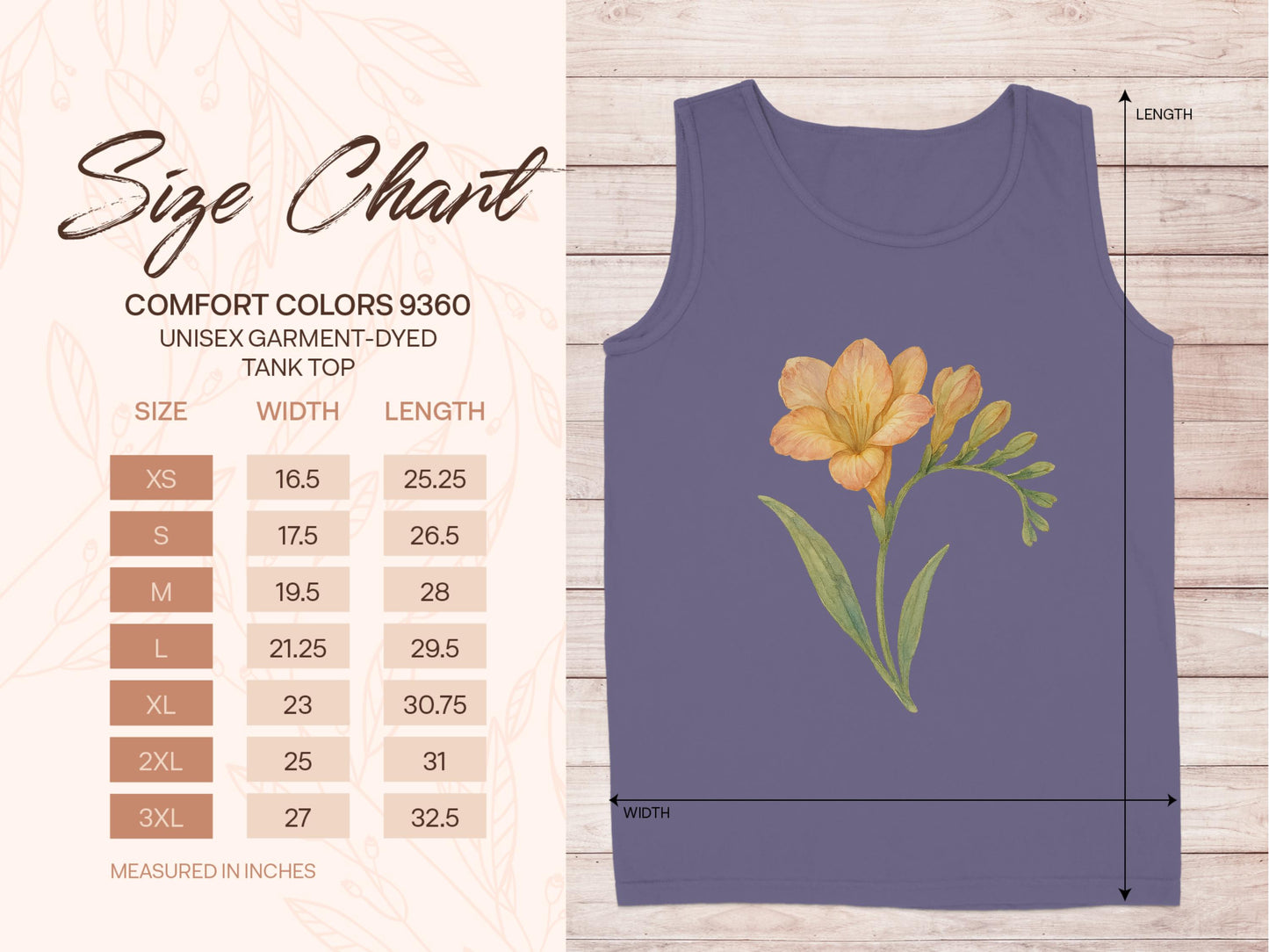Floral Print Unisex Garment-Dyed Sleeveless Tank Top product