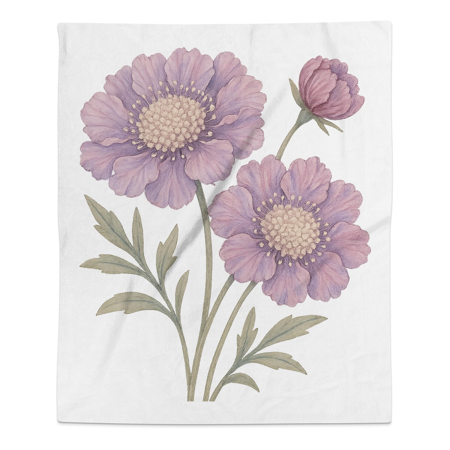 Beautifully Illustrated Purple Flowers Blanket product