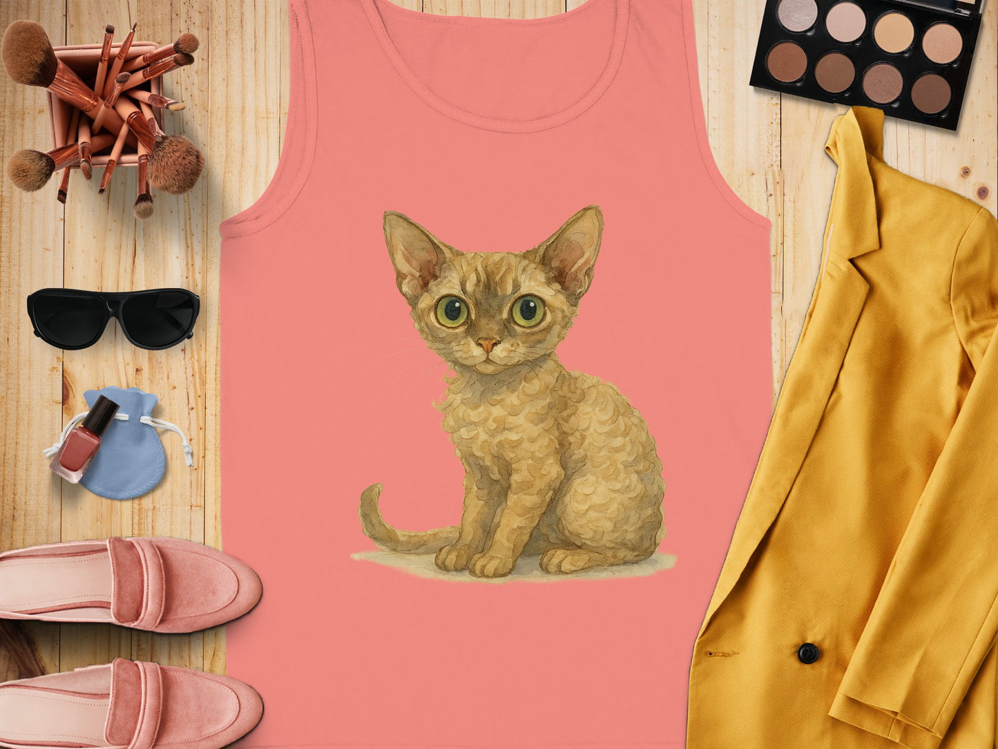 Cute Cat Graphic Sleeveless Top Fashionable Product Type