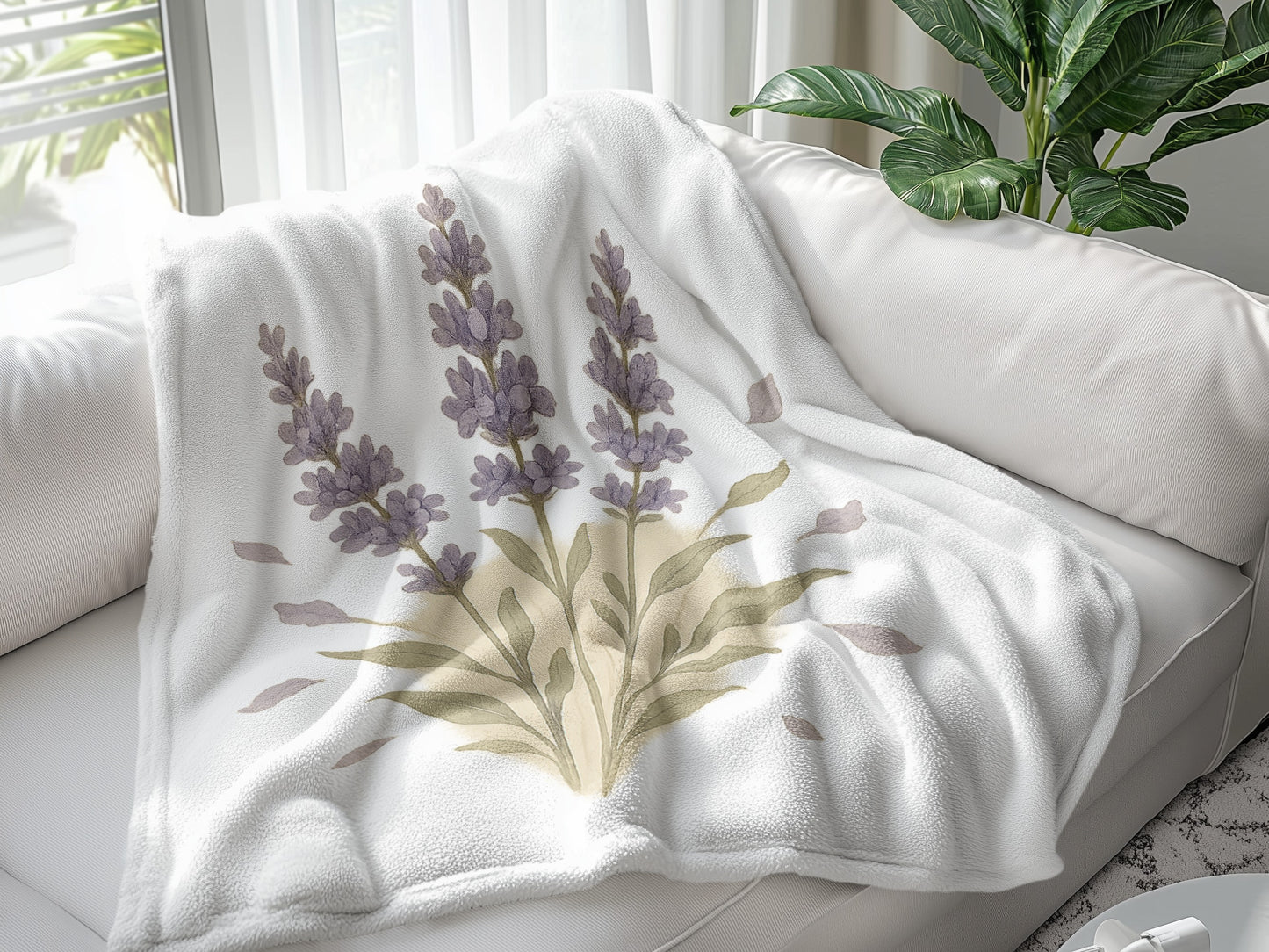 Lavender Blossom Design Cozy Blanket product type