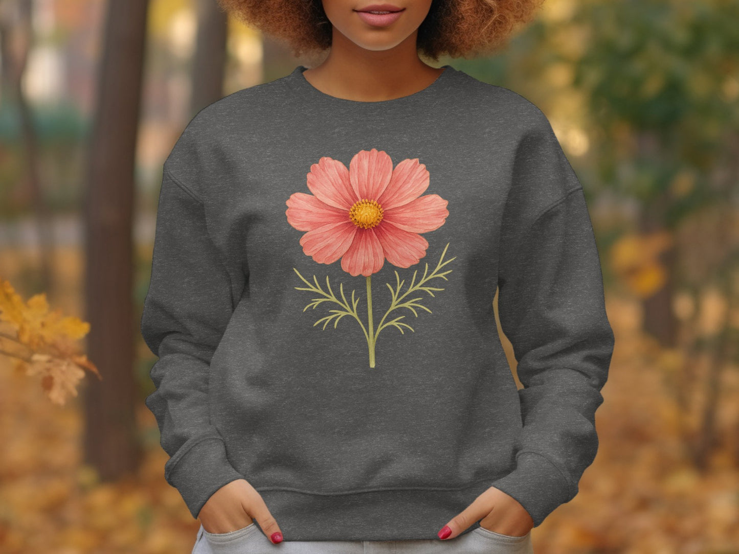 Pink Flower Graphic Design Casual Sweatshirt product type