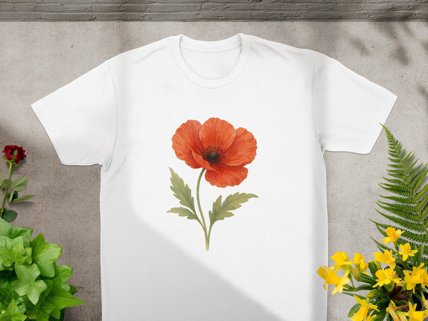 Red Poppy Flower Design Printed T-shirt product